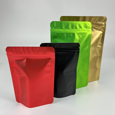 फूड ग्रेड रेसेबल जिपलॉक बैग प्लास्टिक मैट स्टैंड अप एल्युमिनियम फॉयल टी पैकेजिंग: