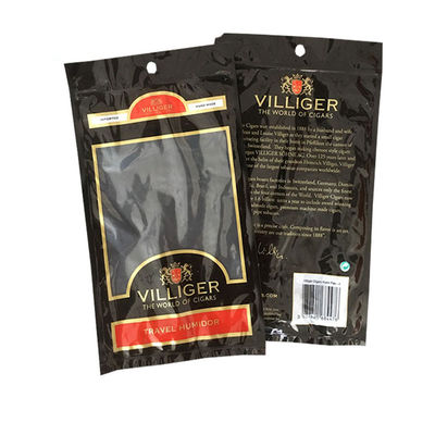 विंडो के साथ OPP / PE सील पैकेजिंग सिगार Humidor बैग होल Dia8mm;