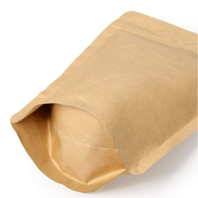 16 ऑउंस कॉफी बायोडिग्रेडेबल जिपलॉक पेपर बैग फ्लैट नीचे खड़े हो जाओ: