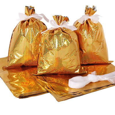 क्रिसमस ड्रॉस्ट्रिंग एल्यूमिनियम फोइल बैग कैंडी पैकिंग 9 रंग