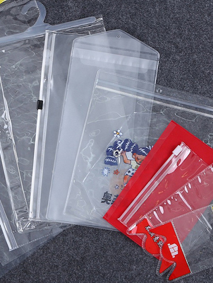 पीवीसी पारदर्शी प्लास्टिक ज़िप बैग हुक बैग कपड़े टैग लेबल ज़िपलॉक बैग