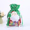 क्रिसमस सांता किड्स प्लास्टिक ड्रॉस्ट्रिंग बैग कुकी कैंडी खिलौने गुडी पैकेजिंग