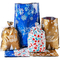 क्रिसमस क्रिसमस उपहारों के लिए पार्टी एहसान फ़ॉइल ड्रॉस्ट्रिंग उपहार बैग प्रस्तुत करता है